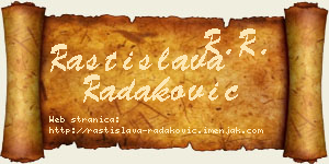 Rastislava Radaković vizit kartica